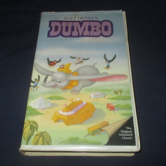 Dumbo VHS Walt Disney, Black Diamond Pink Spine, Original Vintage Clamshell Case - Picture 1 of 6